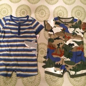 Bundle of 2 Carter's Boys 6 month Rompers NWT and NWOT